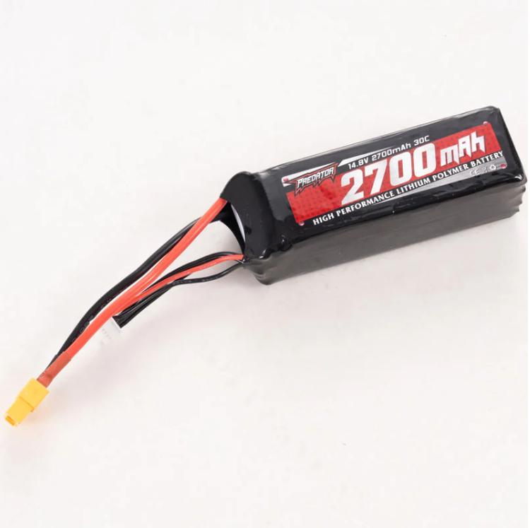 Battery 14.8V 4S 2700mah 30C XT60 Plug （Suitable for 1500mm Cessna, 1100mm MXS, 2500mm ASW-17, 64mm F-15 V2, 64mm F-18 V2, 64mm Futura, 64mm Rafale, 1700mm PA-18, 1200mm CJ6 V2, 1100mm PC-21, 64mm F-16, 64mm J-10, 980mm P-40B, 1700mm PA-18 V2）