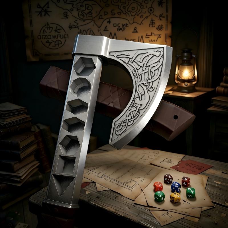 Large Dice Storage Axe Accessory, Tabletop Game Dice Axe Stand, D&d Dice Throwing Station, Rpg Role Playing Accessories