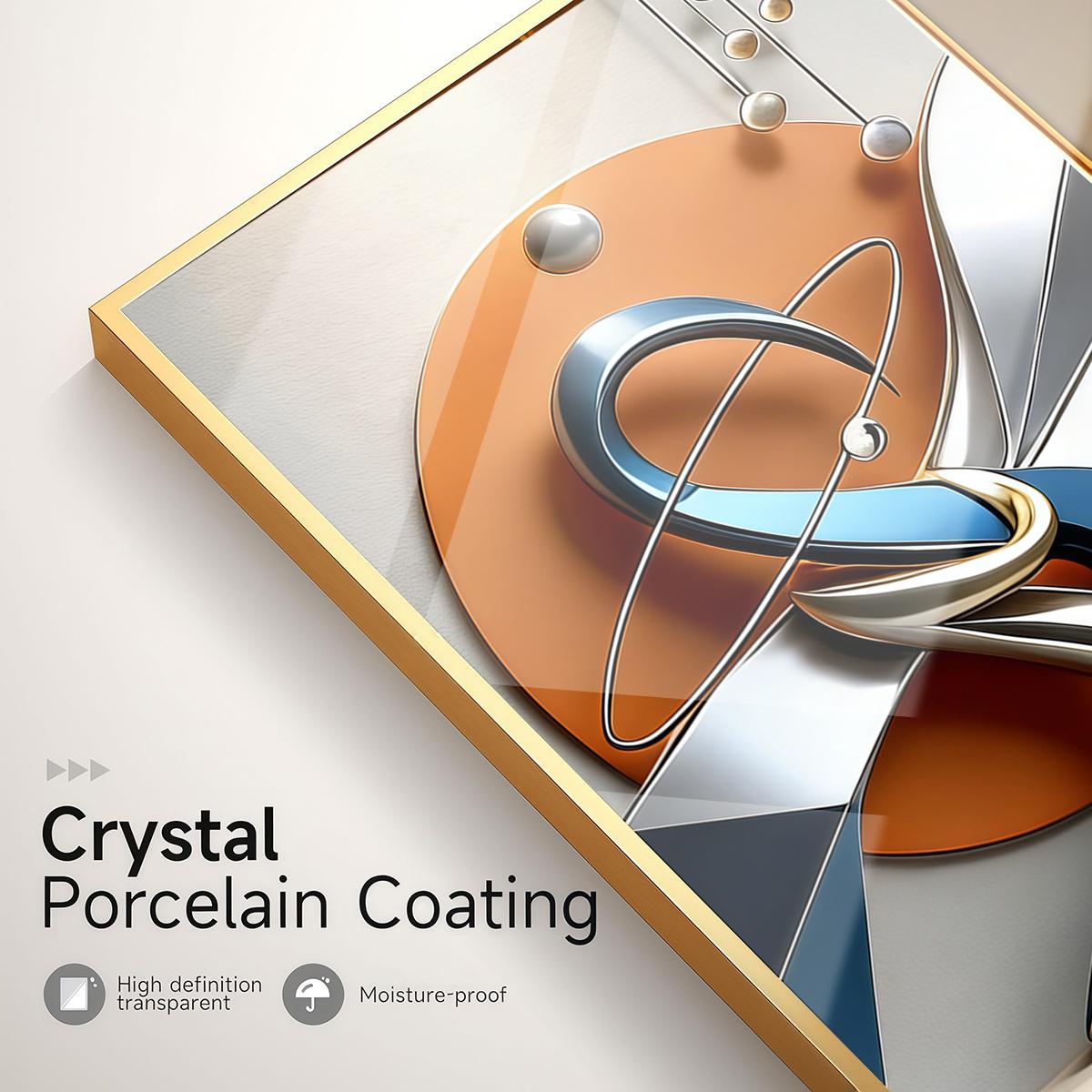 3 Counts Aluminum Alloy Framed Painting, Modern Geometric Abstract Metal Art Pictures, Home Decoration For Living Room, Bedroom, Office, Restaurant, Hallway Wall Decor, Odorless Print Artwork, Luxury Perfect Gift For Friends And Family