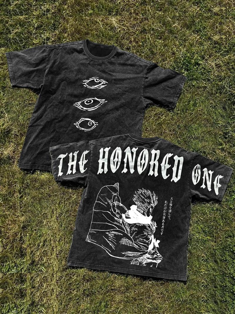 Unisex's Anime Character Print Round Neck Graphic Tee, Regular Fit Casual Street Short Sleeve T-Shirt for Daily Wear, Unisex Top for All Seasons, Man