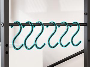 SUPERJARE Kitchen Bakers Rack with Power Outlet, Coffee Bar Table 4 Tiers, Kitchen Microwave Stand with 6 S-shaped Hooks, Kitchen Storage Shelf Rack for Spices, Pots and Pans