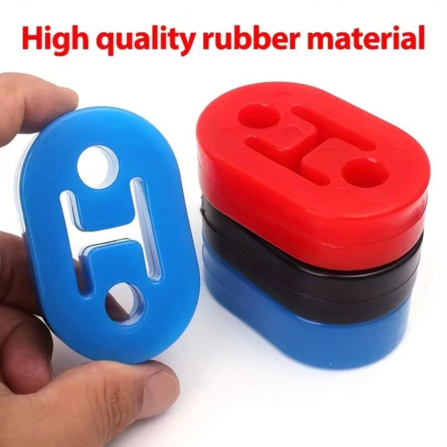 2-Piece Car Rubber Exhaust Pipe Tailpipe Mount Bracket, Universal Dual-Hole Exhaust Mount Bracket, Suitable for Vehicle Muffler Buffer