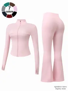 Women's Two-Piece Loungewear Set with Long Sleeve Zipper Jacket and Wide Leg Pants, Perfect for Travel and Home Comfort, Casual Fashion Sleepwear