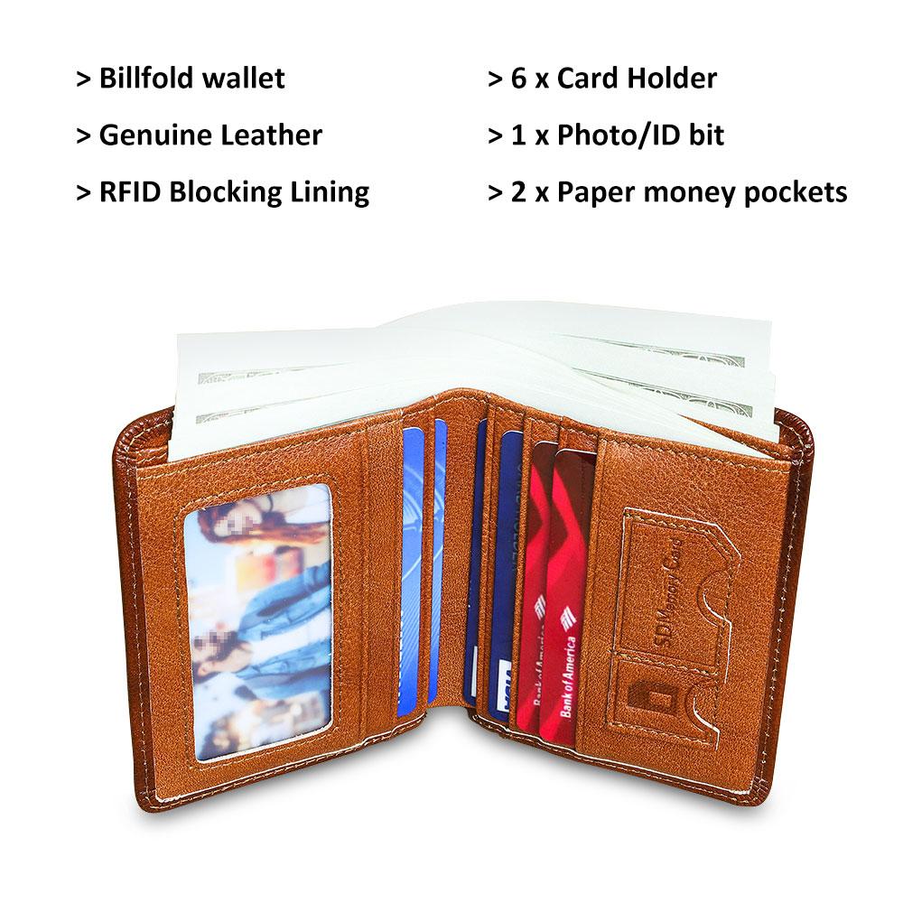 CIEPHIA Genuine Leather Rfid Wallets for Men Vintage Short Multi Function ID Credit Card Holder Money Bag Ideal Gift