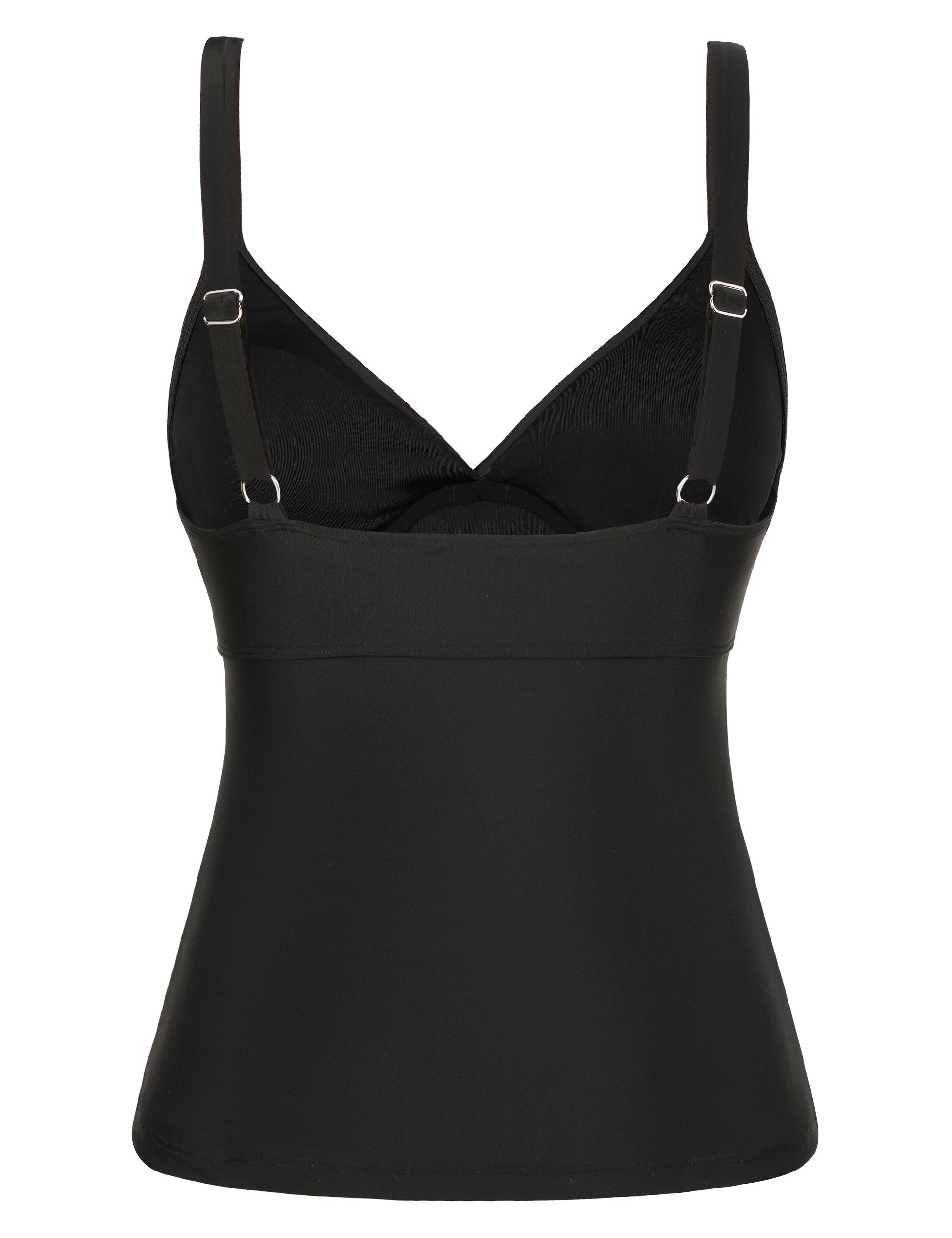 Hilor Women's Underwire Tankini Top Ruched Tummy Control Bathing Suit Tops Push Up Top Swimsuit Front Twist Swim Top Only