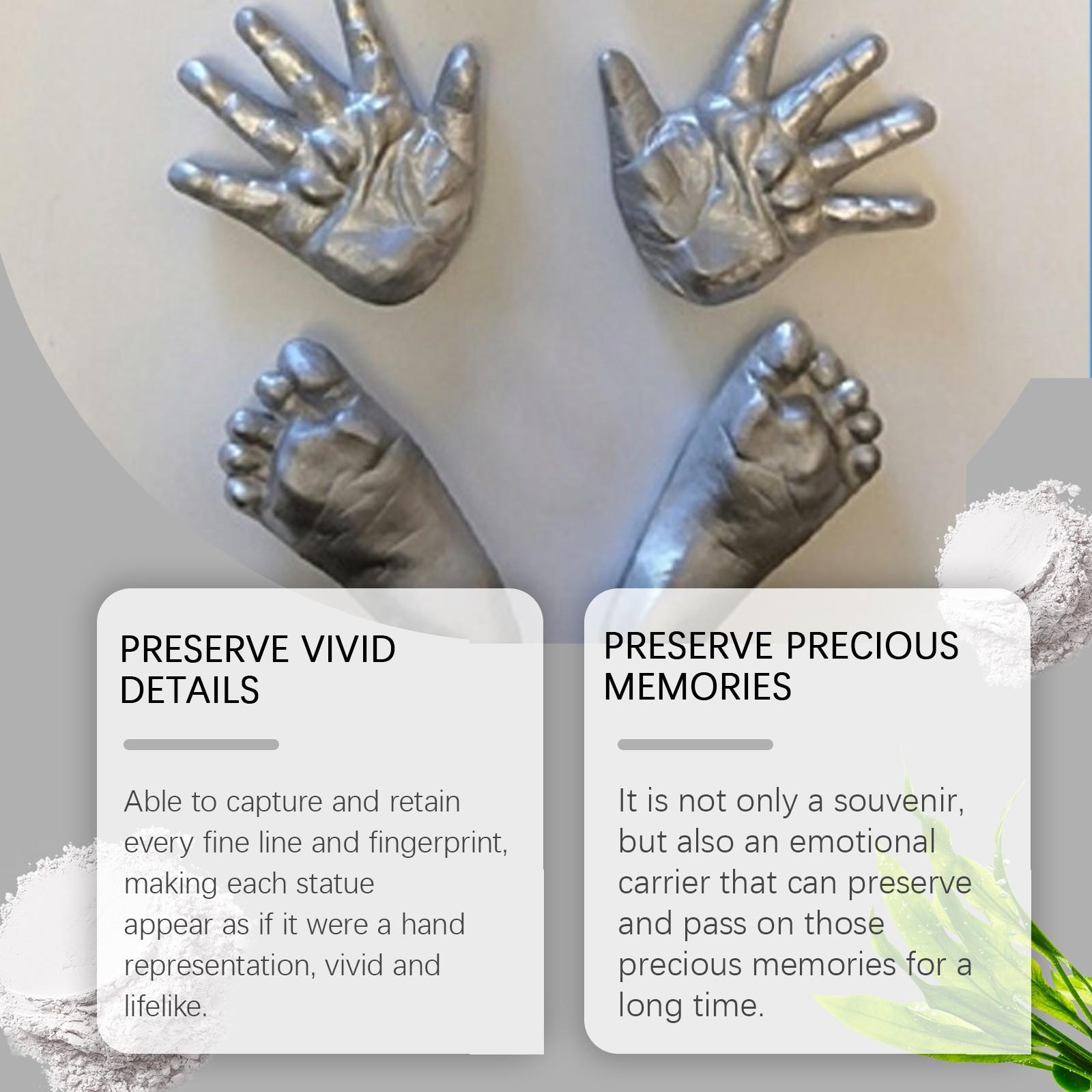 Creative 3D Handprint Cloning Powder – Valentine's Day Handprint and Footprint Souvenirs. Original Casting Set – The Perfect Gift and Event Choice for Couples, Family, and Friends.