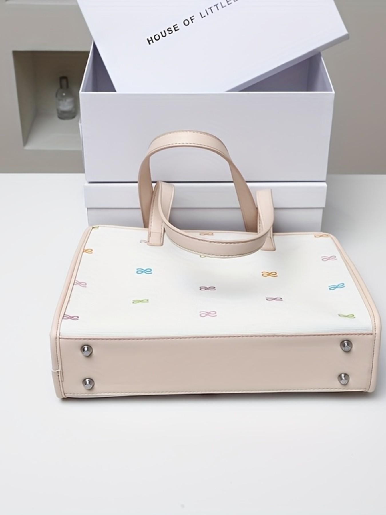 Elegant Printed Tote Bag for Modern Career Women, House of Littlebunny Urban Commute, Subtle Color Accents, Stylish Handbag