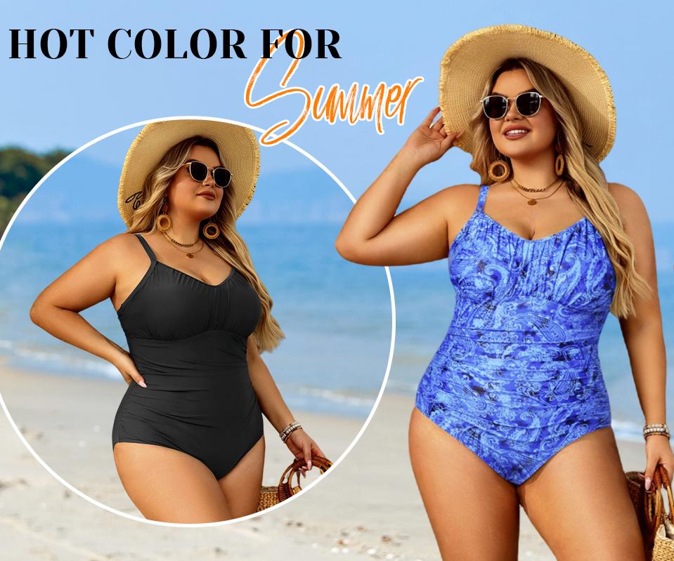 Aqua Eve Plus Size Swimsuit for Women Tummy Control One Piece Bathing Suit Vintage Swimwear Black Aqua Eve Plus Size Swimsuit for Women Tummy Control One Piece Bathing Suit Vintage Swimwear Black