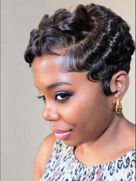 Short Pixie Cut Wigs Human Hair Curly Lace Front Human Hair Wigs For Women Natural Black Hair 13x4 Lace Wigs Curly Bob Wig