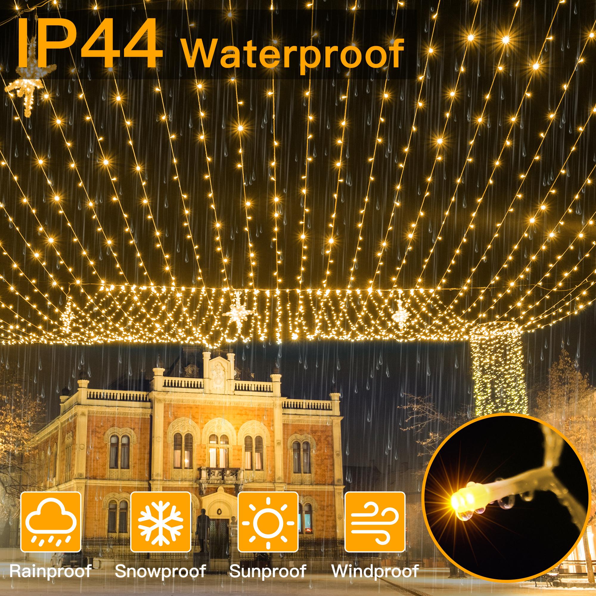 Ollny 262FT Fairy Lights, 800 LED Plug in Christmas Lights, 8 Modes Waterproof Outdoor String Lights with Remote for Wedding Birthday Party Indoor Room Decorations