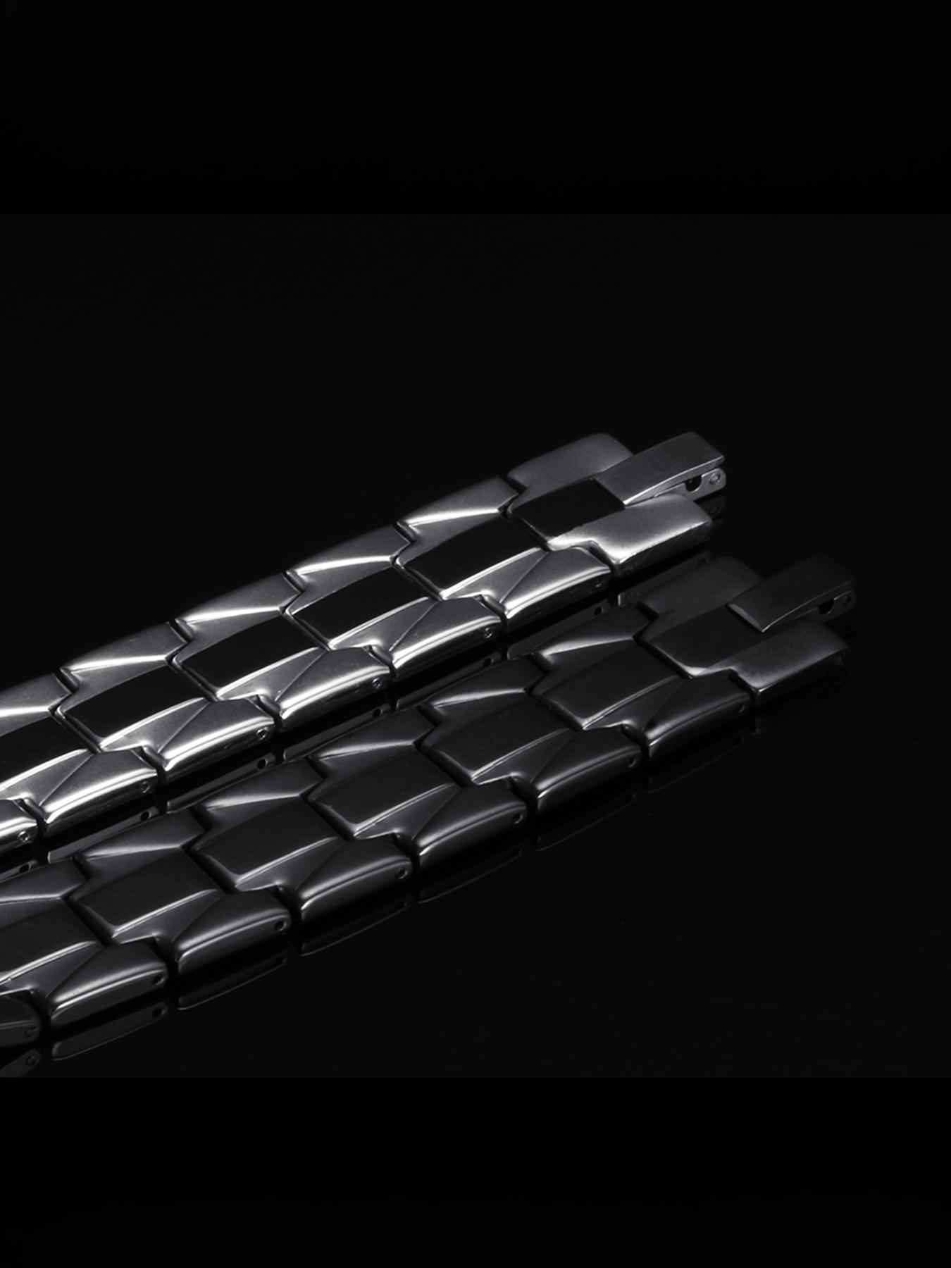 Stainless Steel Geometric Sanskrit Cross Men's Bracelet, 4:13 Cross Engraved Scripture Personalized Necklace # Jewelry / Stainless Steel / Colorfast / Hypoallergenic / Couple / Festival / Party / Ideal Gift