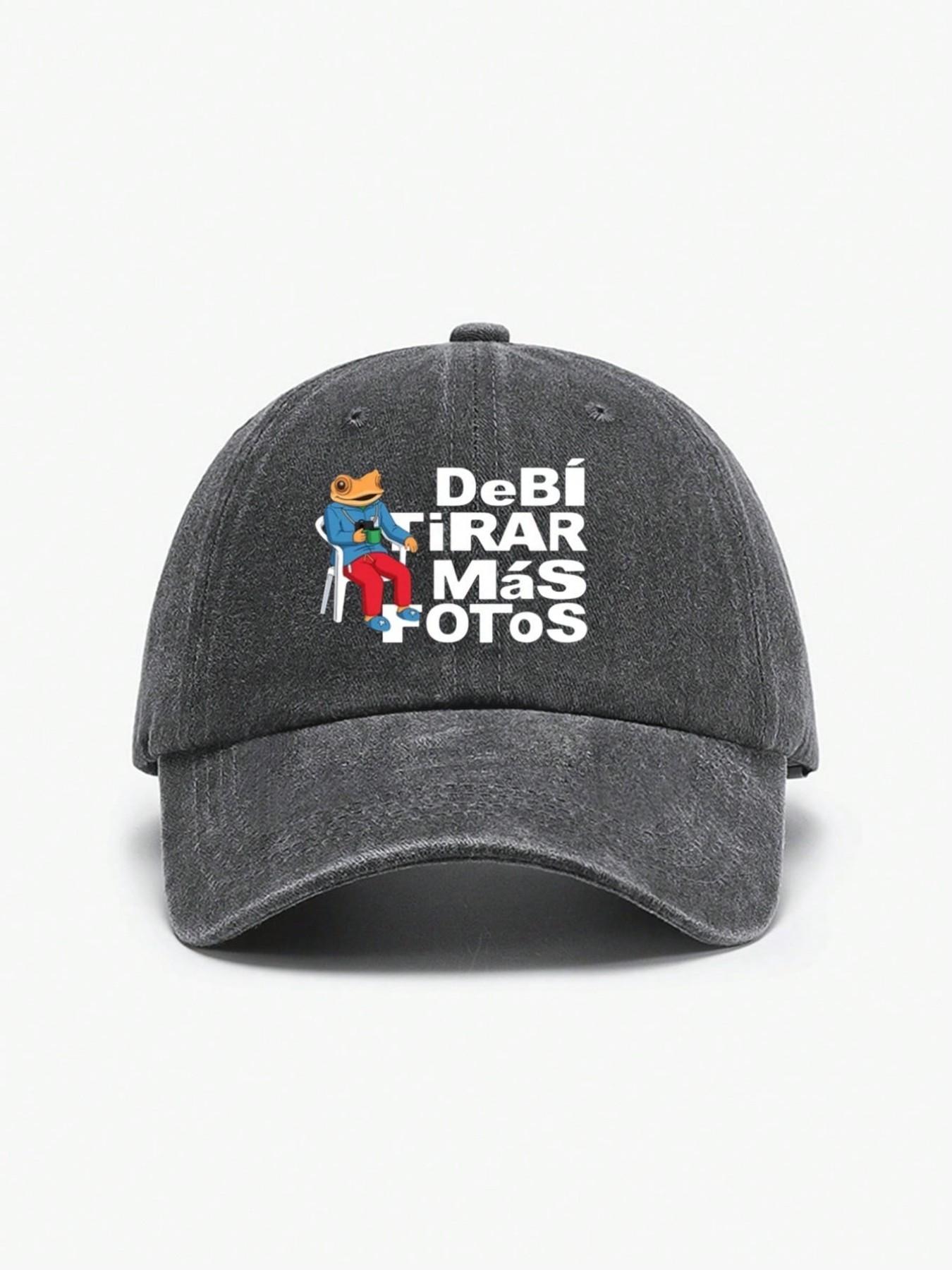 1PC Dtmf Puerto Rico Print Baseball Cap, Casual Vintage Style, Adjustable Lightweight Sun Protection Hat, Ideal for Outdoor Sports & Daily Wear