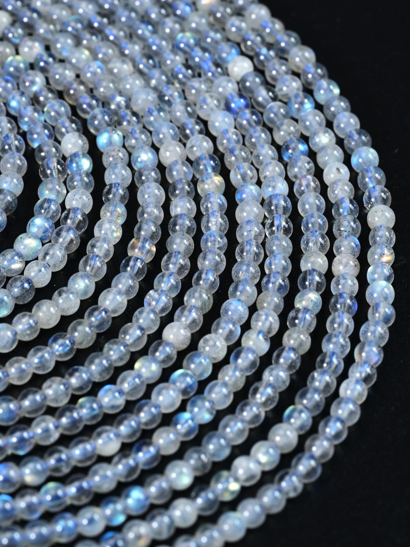 122pcs Natural AAA Labradorite Round Beads, 3mm Flashy Gray Moonlight Loose Beads for Jewelry Making, DIY Bracelets and Necklaces & Handmade Gifts Supplies, Perfect for Graduation season, Mothers Day, Teachers' Day & Summer Fashion