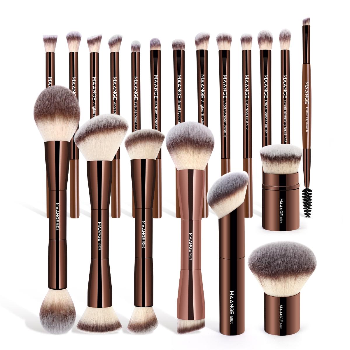 MAANGE Multi-Use Makeup Brush Set, 7-Count Ergonomic Cosmetic Brushes for Blush, Contour, Highlighter and Concealer, Makeup Blending Brushes and Professional Facial Detailing Tools for Women and Girls
