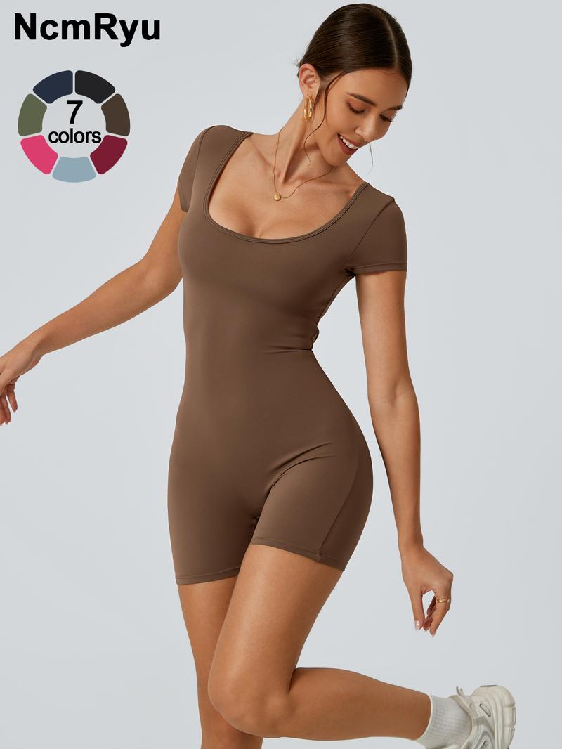 2024 Summer New Women's Slim Hip Lifting Sporty Jumpsuit Sexy Backless Short Sleeveless  Bodysuit Sportswear Jumpsuits