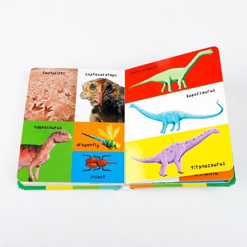 Dinosaur Theme English Word Picture Book First 100 Dinosaurs, Round Corner Board Design, Interactive Learning & Reading Aid, Preschool Learning Book