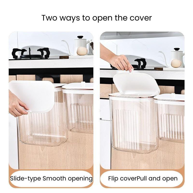 UFORU Transparent Wall-mounted Kitchen Waste Bin with Cover ,Compatible with Countertops, Cabinets, Bathrooms, Bedrooms & Indoor Use,Home Decoration Household Items Box