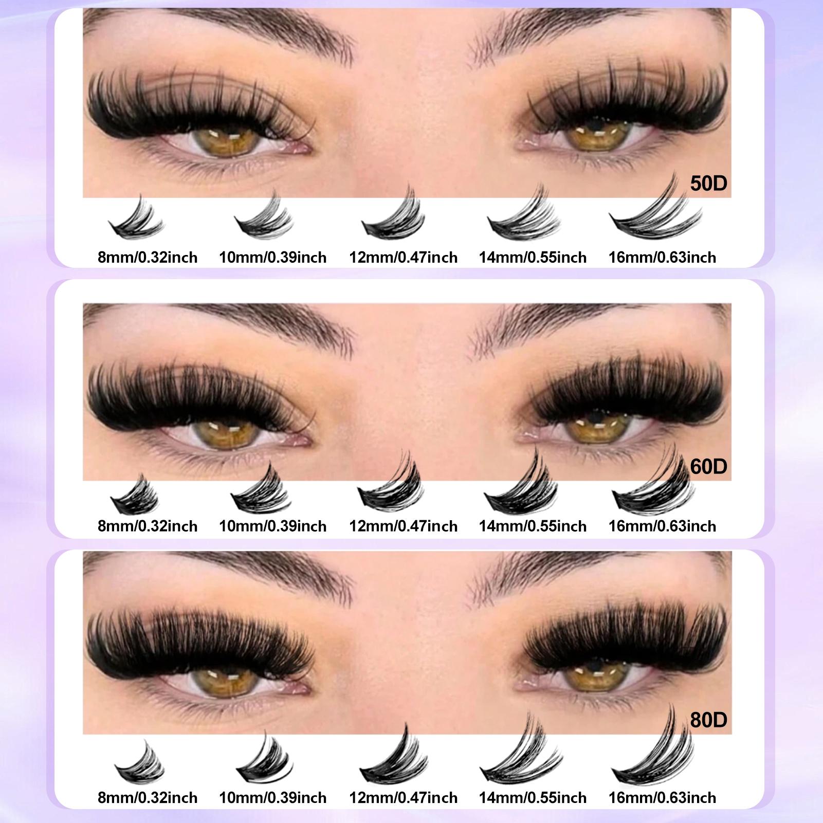 Professional False Eyelash Extension Kit, Diy Lashes Kit, Individual D-Curl Dense Lashes in Mixed Lengths, Beginner-Friendly for Home Use, Easy Application, High Quality Eyelashes