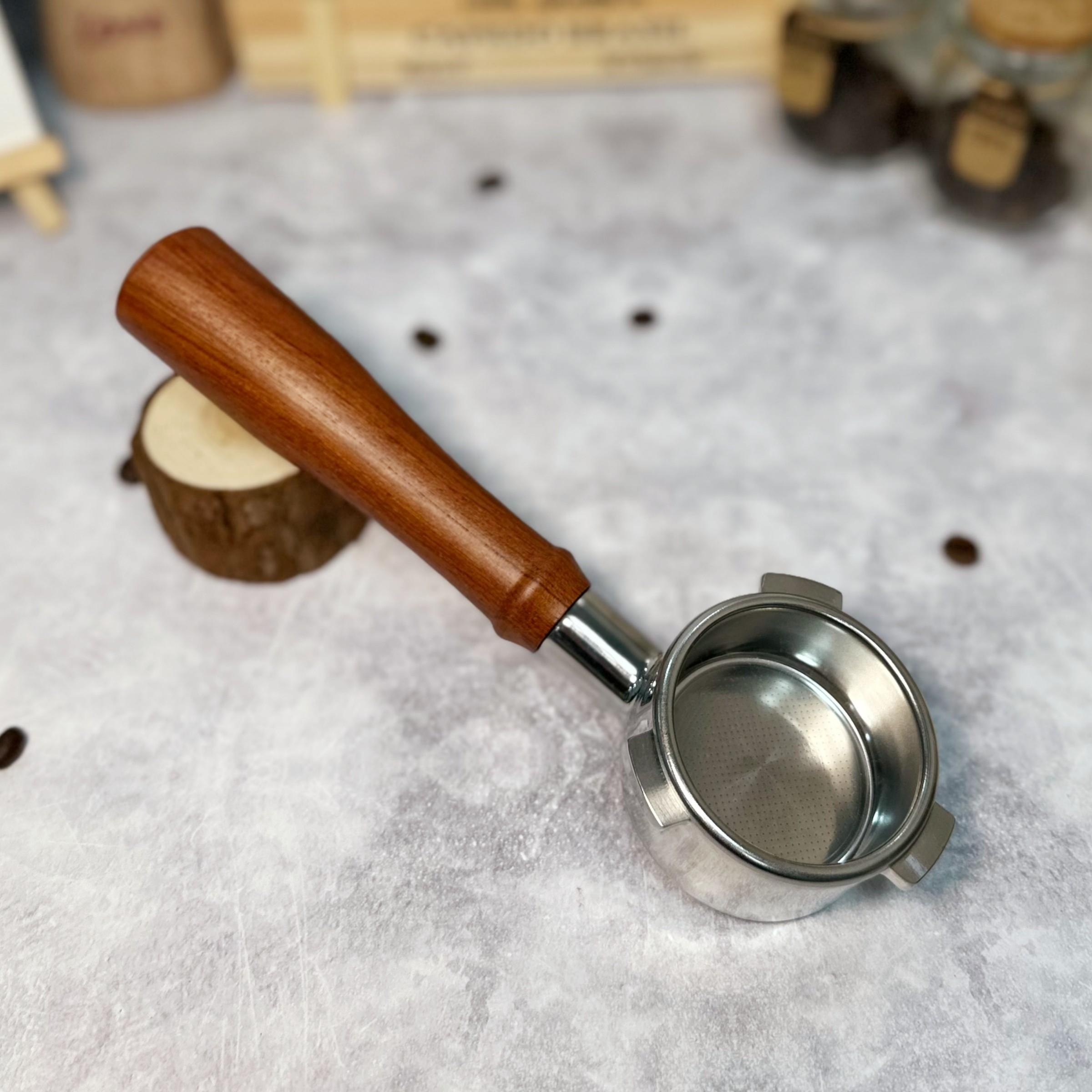 Bottomless Portafilter 54mm, Bottomless Coffee Naked Portafilter, with Stainless Steel portafilter and Wood Handle for Breville 8 Series and 54mm Breville Machines