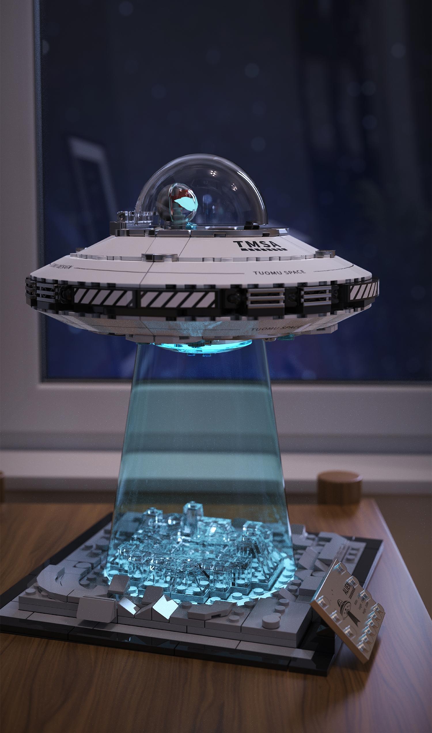 Creative Space Ufo Galaxy Spaceship Building Kit, Stem Educational Assembly Toy, Home & Office Decor, Perfect Gift for Kids & Sci-Fi Lovers