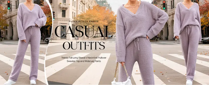 Close-up details of women's fuzzy fleece lounge set and adjustable drawstring waistband