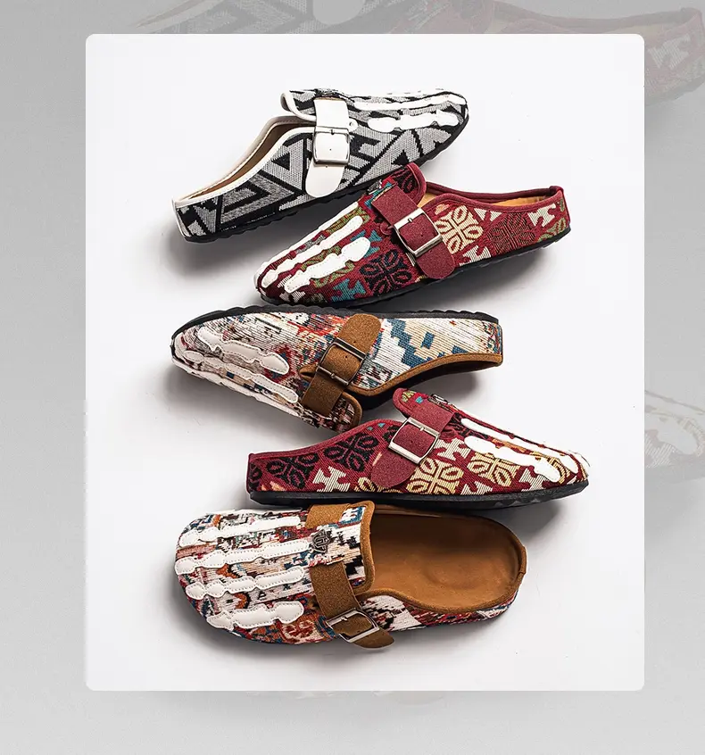 Men's Bohemian Print Mules, Mule Slides, Comfortable Slip-On Sandals, Adjustable Buckle, Soft Insole, Ideal for Daily Wear, Casual Footwear Men's Bohemian Print Mules, Mule Slides, Comfortable Slip-On Sandals, Adjustable Buckle, Soft Insole, Ideal for Daily Wear, Casual Footwear