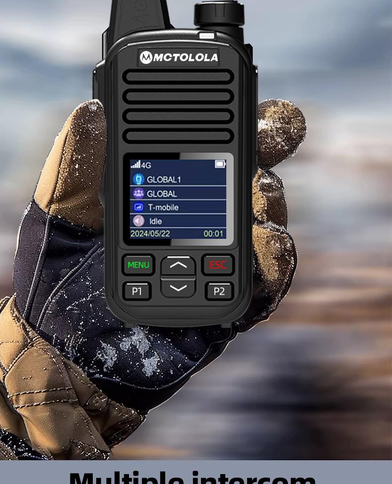 SIM card lifetime free support for 2g4g, Bluetooth WiFi, portable handheld walkie talkie for long-distance communication, suitable for outdoor exploration, fleet travel, two-way walkie talkie