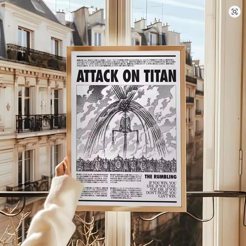1pc Frameless Classic Anime A_Attack on T_TitanS Poster Decorative Unframed Wall Art Stickers Mural Photo Print for Home Living Room Hallway Decor (25 Styles Available)