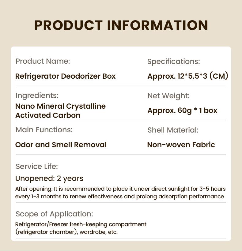 Reusable Fridge and Freezer Deodorizer Unscented Activated Carbon Formula Eliminates Odors Absorbs Moisture Ideal for Refrigerators Freezers Coolers Closets and Trash Can Long-Lasting Performance Universal Fit Extended Food Freshness