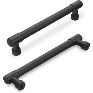 10 Pack 5 Inch(128mm) Kitchen Cabinet Handles Matte Black Cabinet Pulls Alloy Drawer Pulls Solid Cabinet Hardware