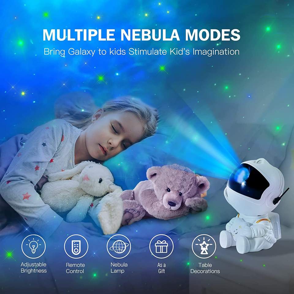 360 Degree Adjustable Astronaut Star Projector Night Light, Starry Sky Projector, Remote Control, Dimmable LED Lamp, Timer Function, Home Decor, Bedroom Lighting