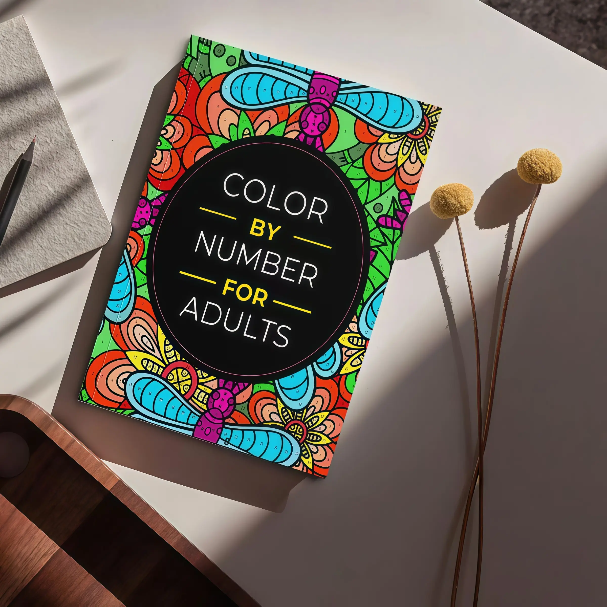 Adult Coloring Book, Vibrant Dragonfly Floral Art Patterns, Relaxing Hand Drawing Activity Book, Ideal Gift for Birthdays and Holidays