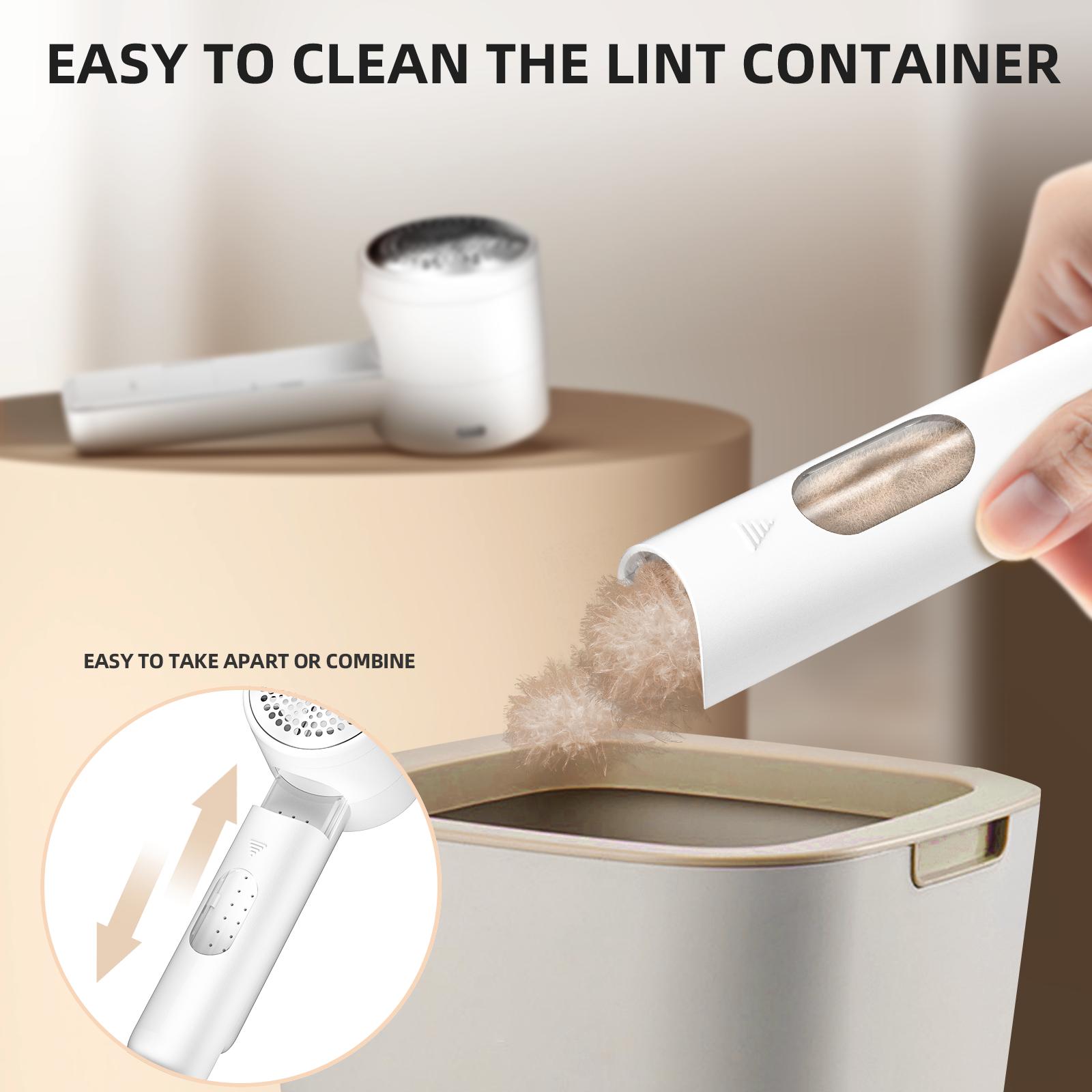 【Lentorgi】Electric fabric shaver, portable hair remover, Mite Removal,pet home, rechargeable, lint collection container, LED digital display, 6-blade blade, safety lock, 3 speeds, 2600mAh, lasts for 1 hour, suitable for clothes, sweaters, sheets, sofa