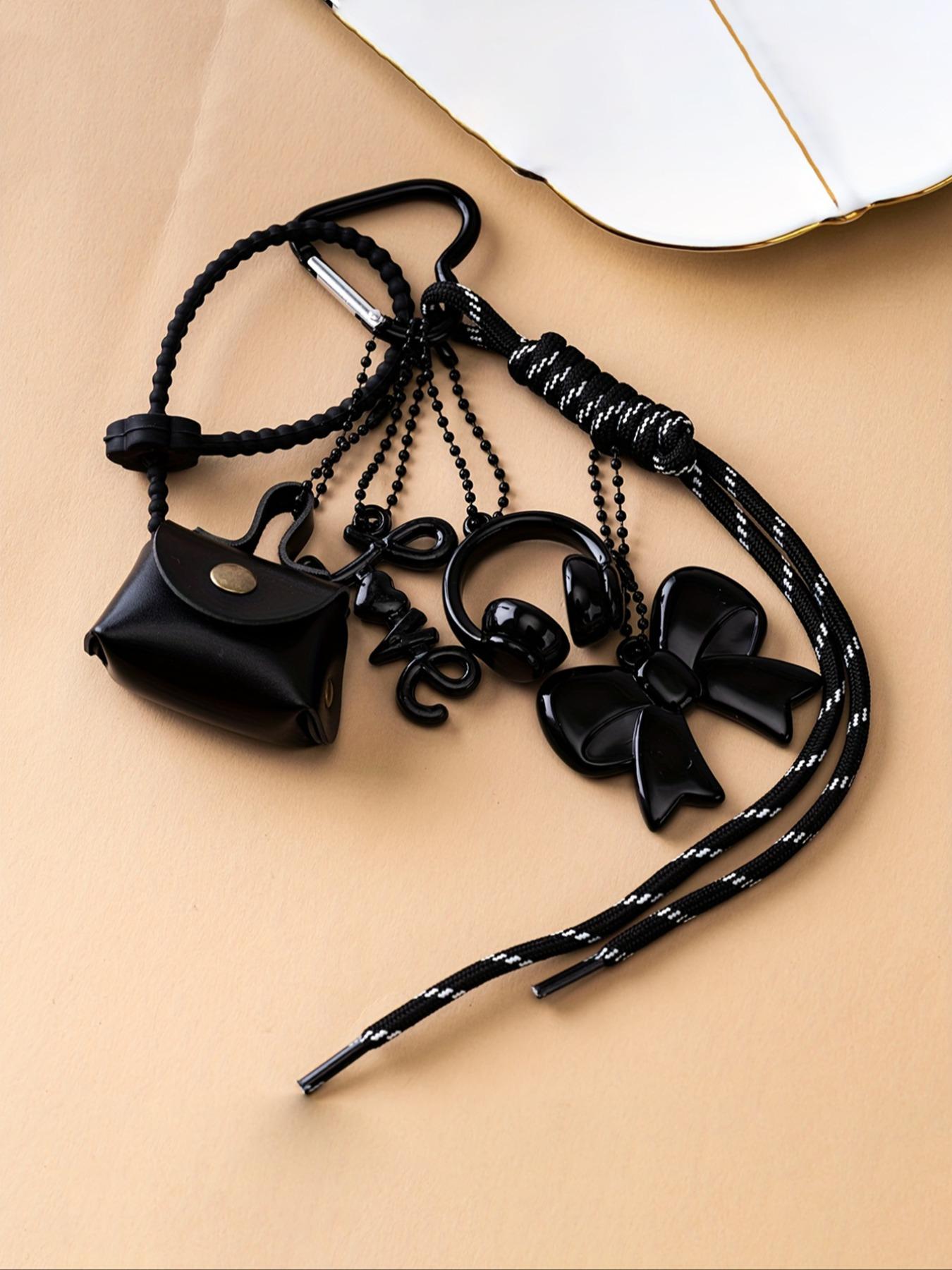 Women's Cartoon-Themed 3D Headphone & Leopard Purse Charm Keychain, Gift, Headphone Pendant Accessory for Keys, Bags & Backpacks, Charm for Purse, Bag Decoration, Decorative Keychain Lanyard