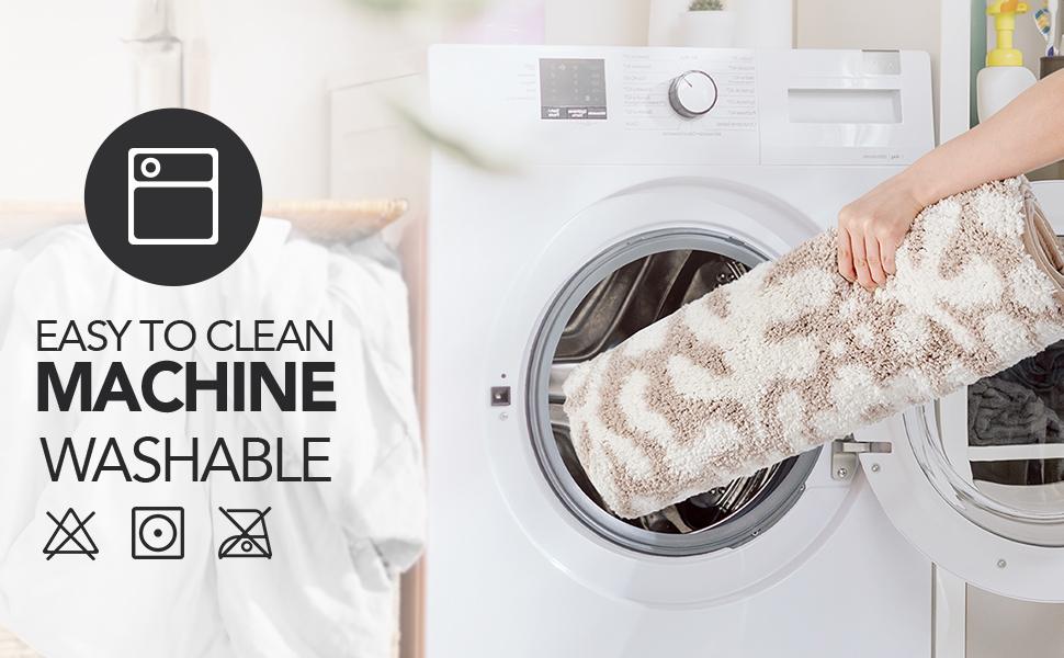 Deconovo Designed Bath Rug, Extra Soft and Absorbent Shaggy Bathroom Mat Rugs, Machine Washable, Non-Slip Plush Carpet Runner for Tub, Shower and Bath Room, Suitable for Pet Mat