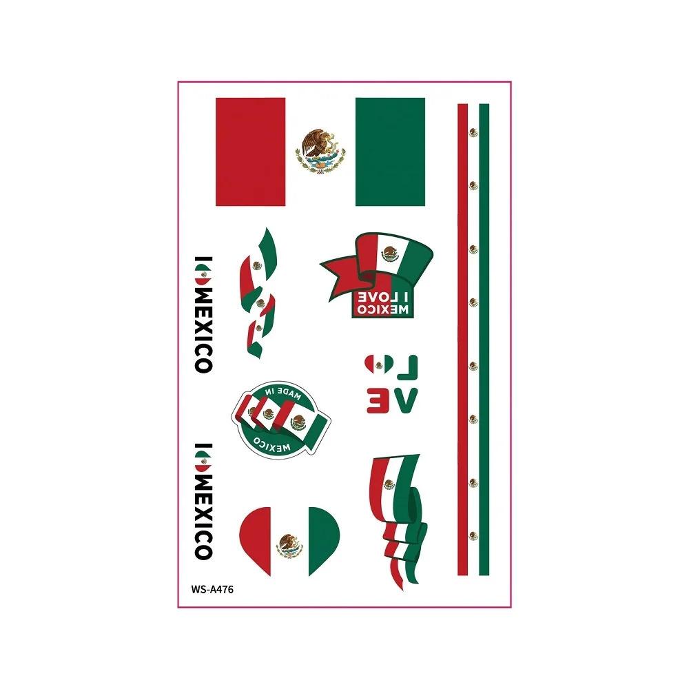 World Cup National Flag Temporary Tattoos, Waterproof Country Flag Fake Tattoos for Soccer Fans, 2026 Football Match Party Favors, Spain/France/Canada/Netherlands/Mexico/Brazil Patterns