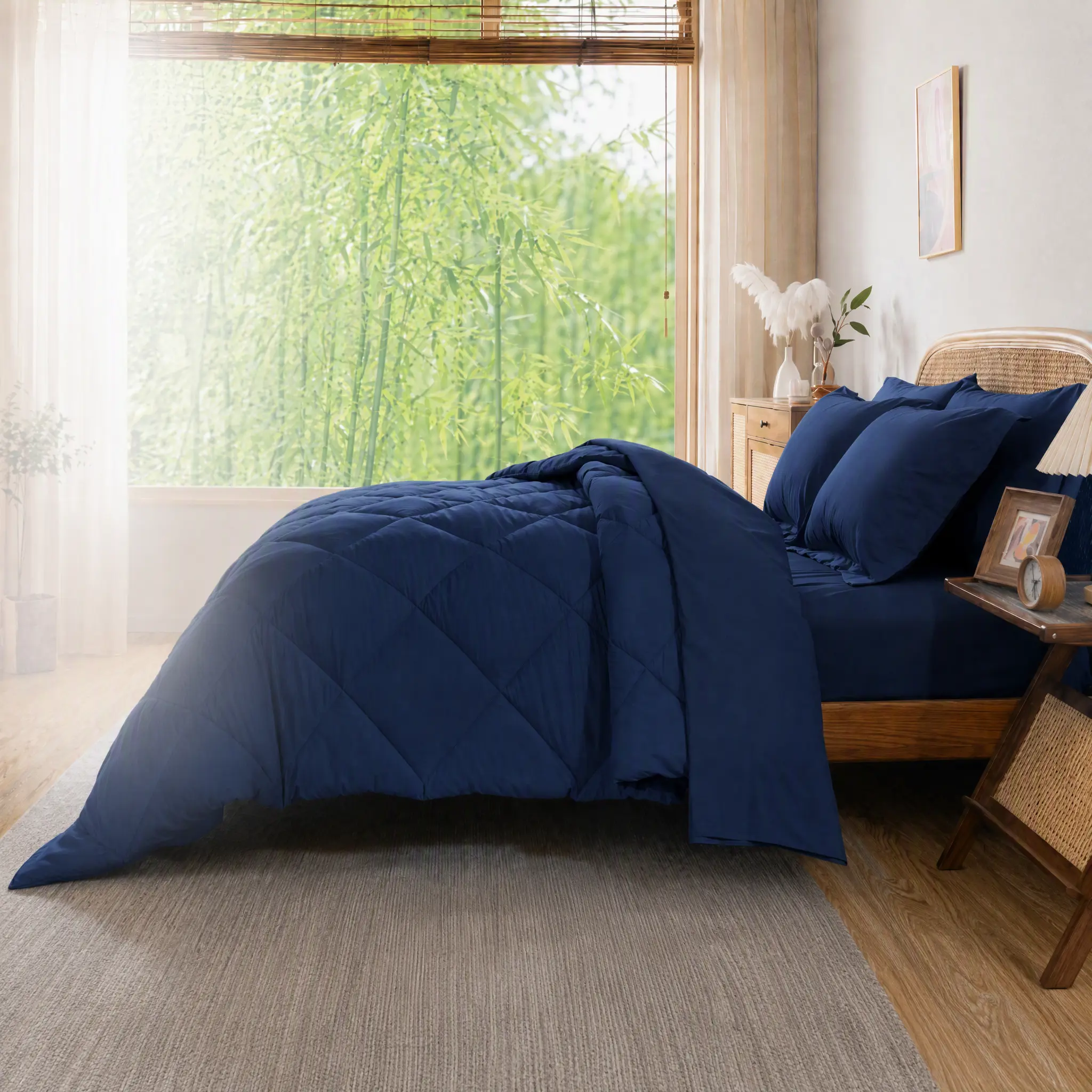 Cosybay 7pcs Bed Comforter Sets - Full/Queen/King Size, Cationic Dyeing Checkered Modal Blend Bedding, Cloud-Soft All-Season Set with Comforter, Flat Sheet, Fitted Sheet, Pillowcases, Machine Washable, Spooky Halloween Use