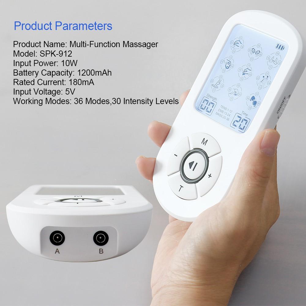 36 Modes Electrical EMS Muscle Stimulator 2 Output Tens Massage Physiotherapy Apparatus Pulse Therapy Acupuncture Device Full Body Relax Massager 30 Intensity Electrostimulator Multifunctional Massager