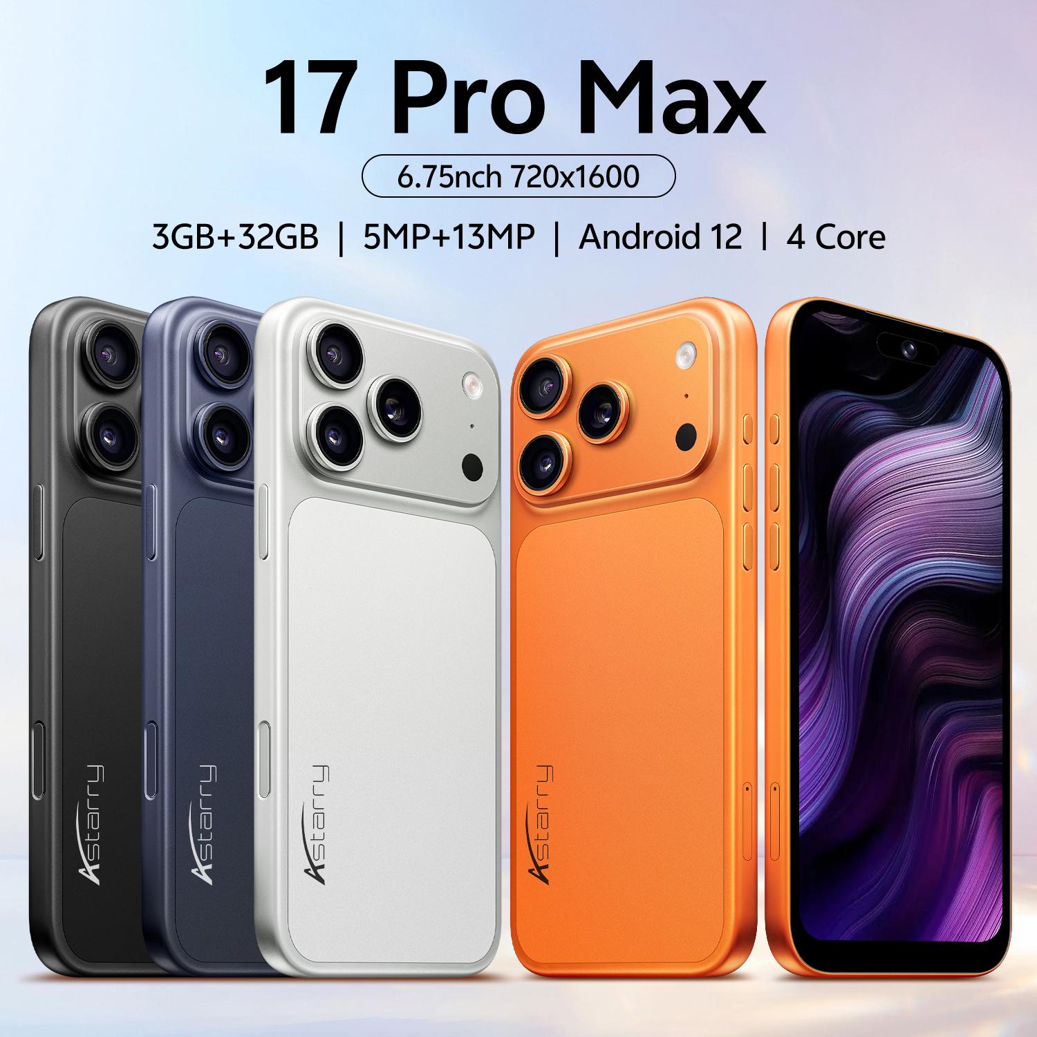 Astarry 17 Pro Max Smartphone, 6.75-Inch Screen, 3gb+32GB, Android 12, 4100mah Battery, Dual Sim, WiFi, Bluetooth-compatible, Android Mobile Smartphone, Ideal Gift