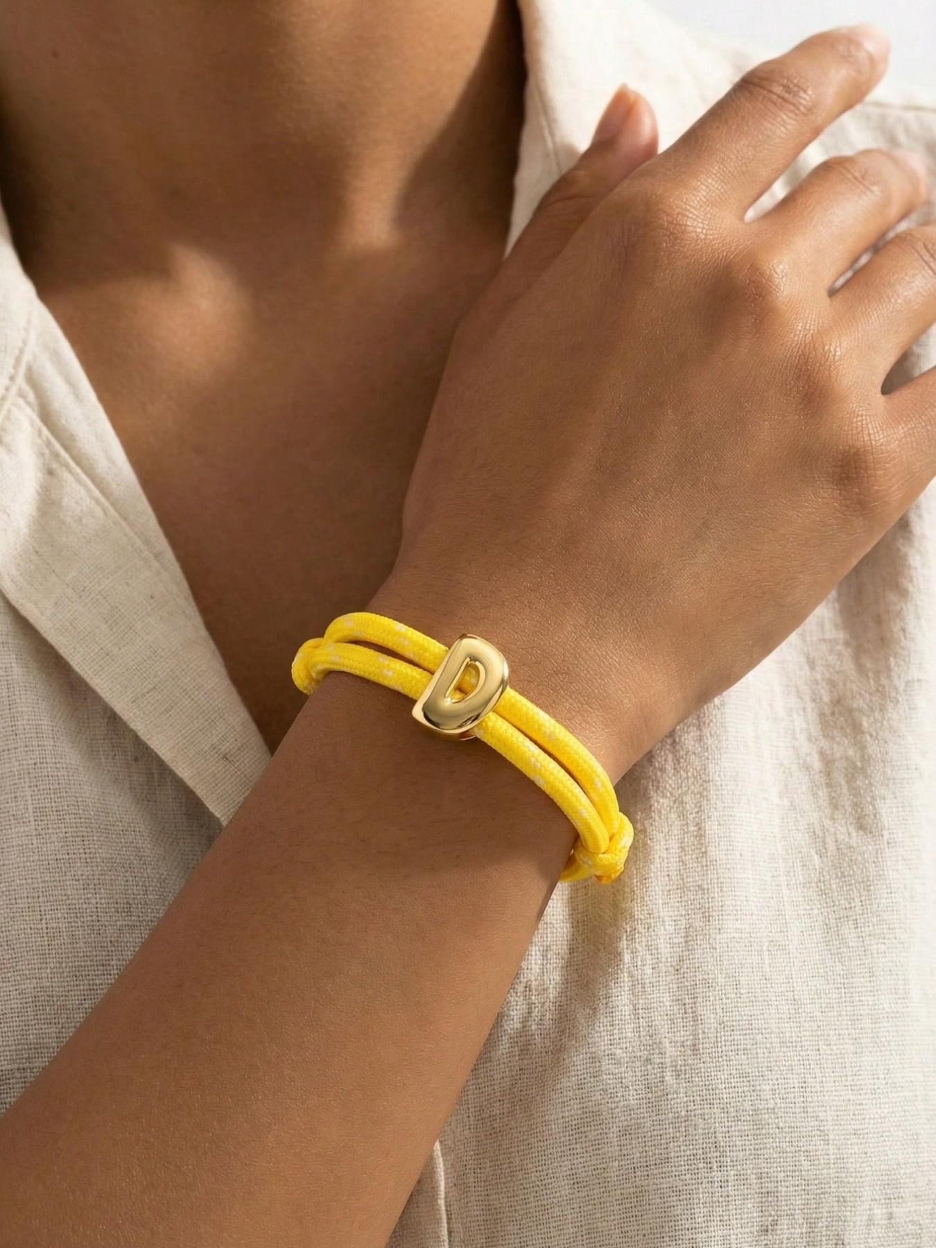 Dopamine Colorful Rope 26 Letter Bracelet, Handwoven Wristband for Men and Women, Unisex Fashion Accessory, Unique Gift Idea