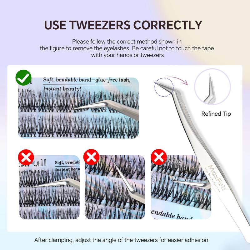 Maxfull Glueless Lashes Bendable Invisible Band Super Strong Hold Lash Clusters Kit 10-18mm DIY Self Adhesive All‑Day Hold Eyelashes Extensions Kit D Curl Anime&Natural Dual Style Fluffy Wispy Pre-Glued Eyelash Beginner-Friendly Press‑On & Easy Remove Maxfull Glueless Lashes Bendable Invisible Band Super Strong Hold Lash Clusters Kit 10-18mm DIY Self Adhesive All‑Day Hold Eyelashes Extensions Kit D Curl Anime&Natural Dual Style Fluffy Wispy Pre-Glued Eyelash Beginner-Friendly Press‑On & Easy Remove