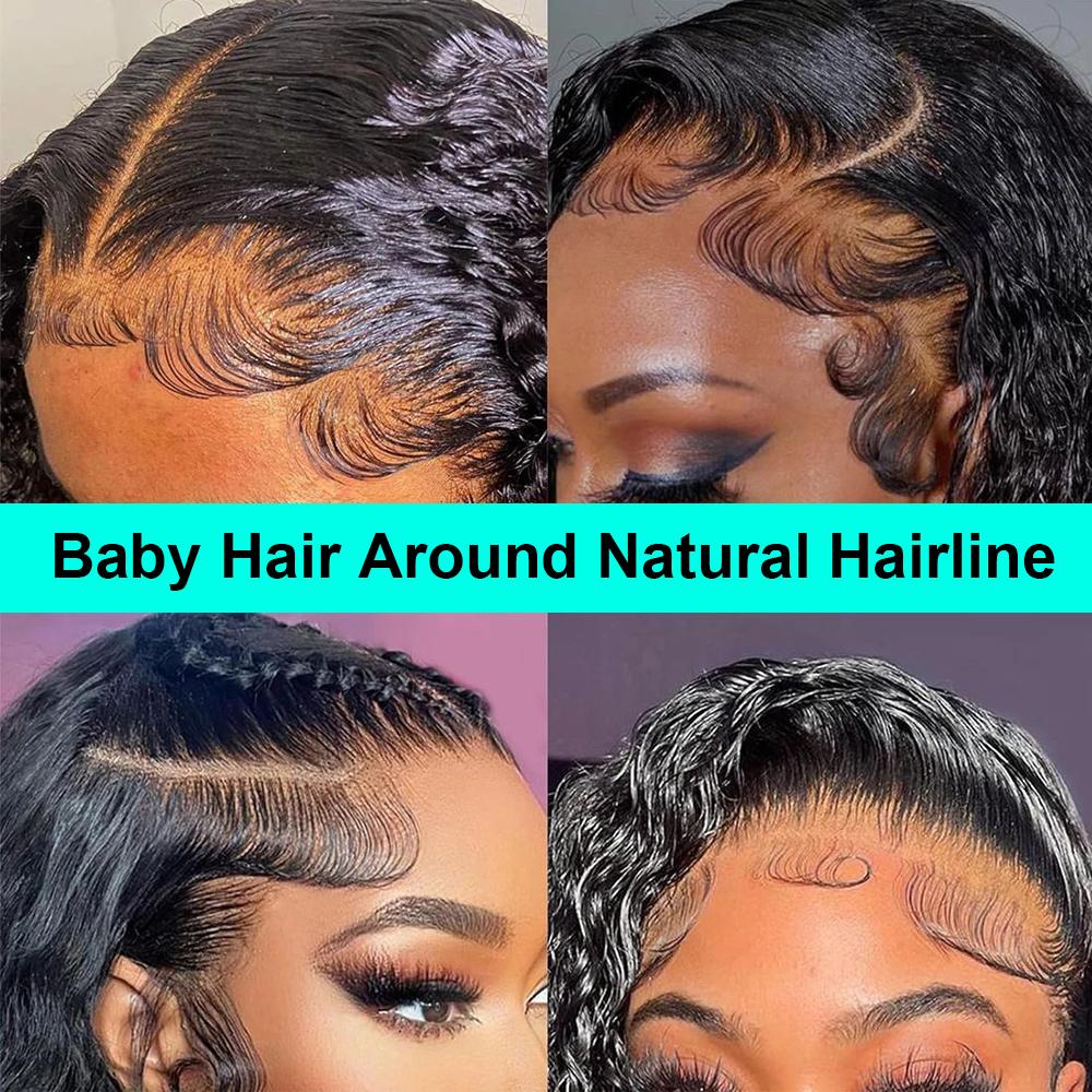 Bling Hair Glueless Wigs Deep Wave Human Hair Wig 6x4 Pre-Cut Curly Water Wave 5x5 7x5 9x6 Lace Closure Wigs 180% Density Ready Go Wigs For Women