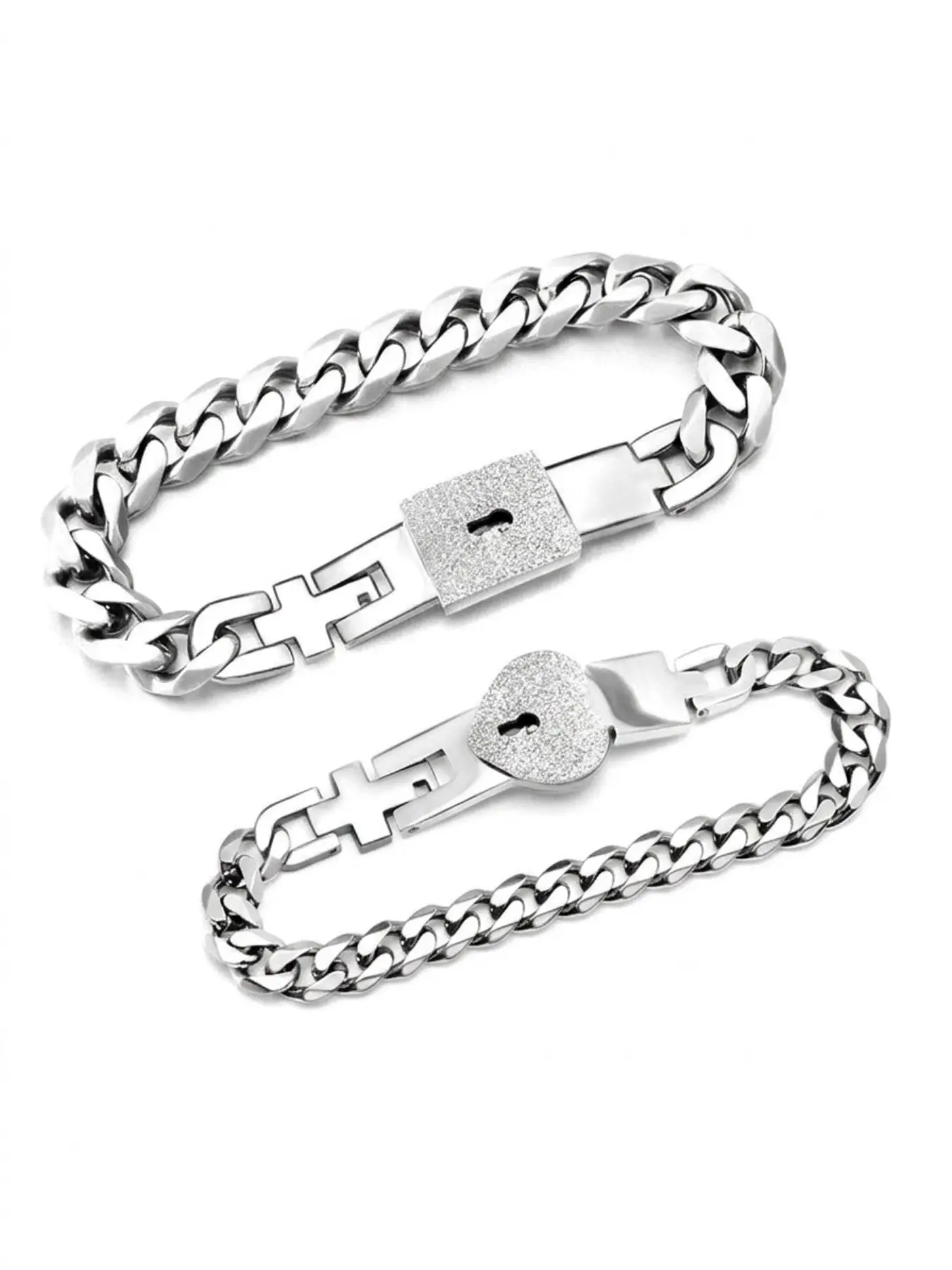Jinxuan - Lock and Key Couple Bracelet, Bff Friendship Jewelry, Romantic Gift for Valentine's Day, Birthday, Christmas, Wedding, Anniversary