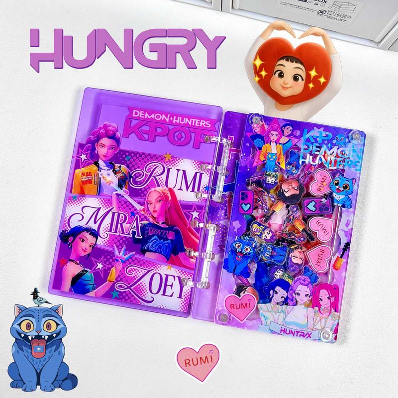 K-Pop Hunter Girl Group Anime Peripheral Shakeleton Acrylic Notebook A7 Diary Book, Cute Cartoon Notepad Christmas Gift