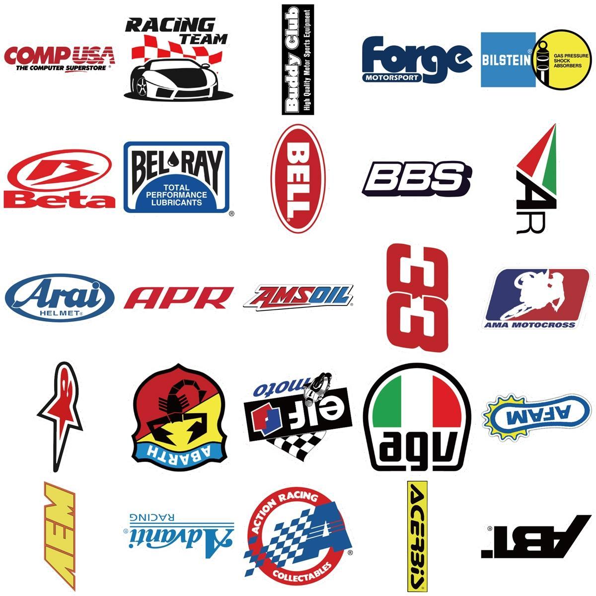50pcs JDM Car Modification & Racing Brand Stickers Pack, Waterproof Motorcycle & Auto Logo Decals, Automotive Decals for Helmet, Laptop, Car Window & Tool Box, Tuner Gift, Decal For Cars, Automobile Decals