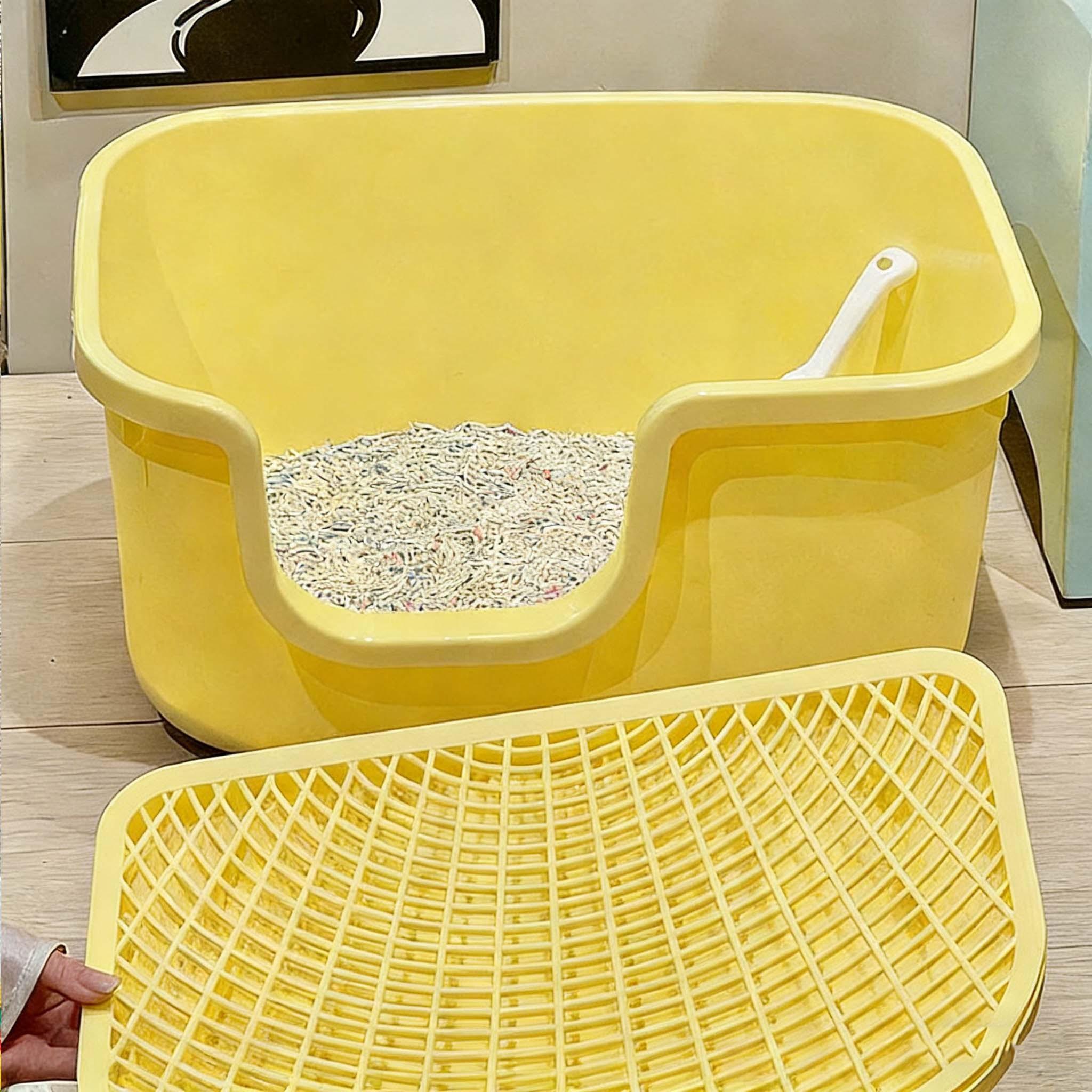 Large Cat Litter Box Lid, Anti-Scatter Design, Automatic Cleaning, Portable for Kittens and Maine Coon Cats, Pet Accessories