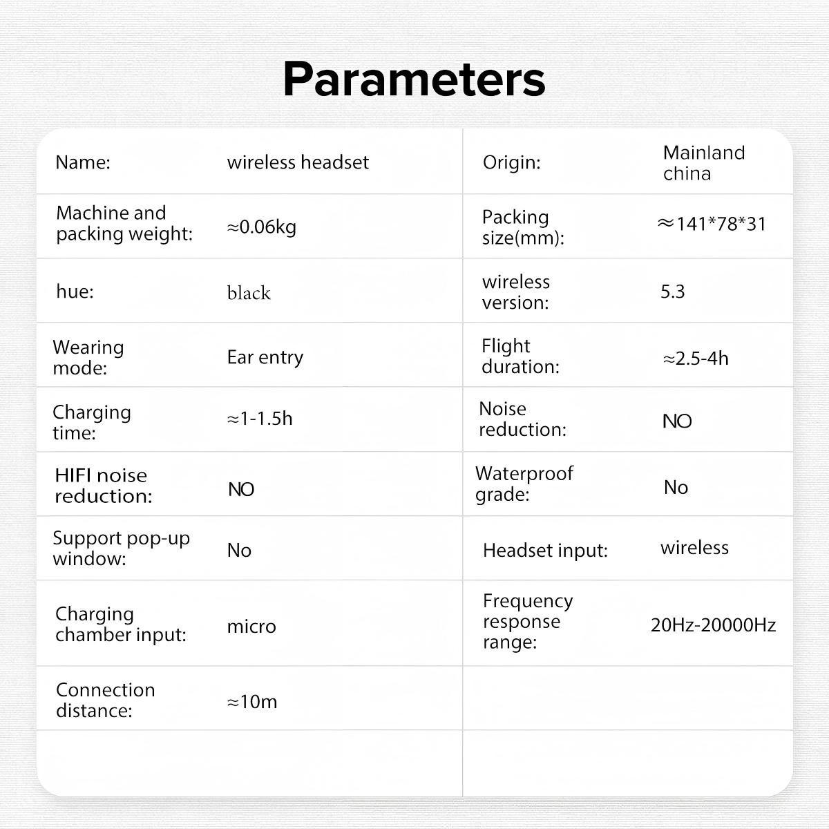 Wireless Earphone, In-ear Design Earphone with Charging Case, Noise Cancelling Headphone for Gaming, Sports, Office, Home, Audio, Earbuds Wireless, TWS Earbuds, Headset