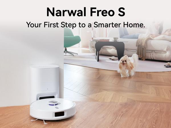 NARWAL Freo S Robot Vacuum and Mop Combo, 8000Pa Suction, 180 Days Hands Free, Self-Emptying Base, LDS Navigation, Obstacle Avoidance, Robot Vacuum Cleaner for Pet Hair & Hard Floors