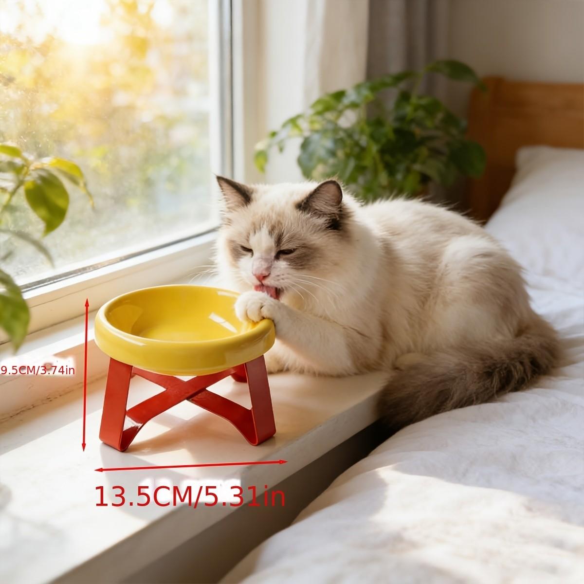 Stylish 15-Tilt Anti-Spill Elevated Pet Food Bowl, High Leg Cat Feeding Bowl, Non-Slip Wide Base, Durable Plastic, Suitable for Cats and Small Dogs