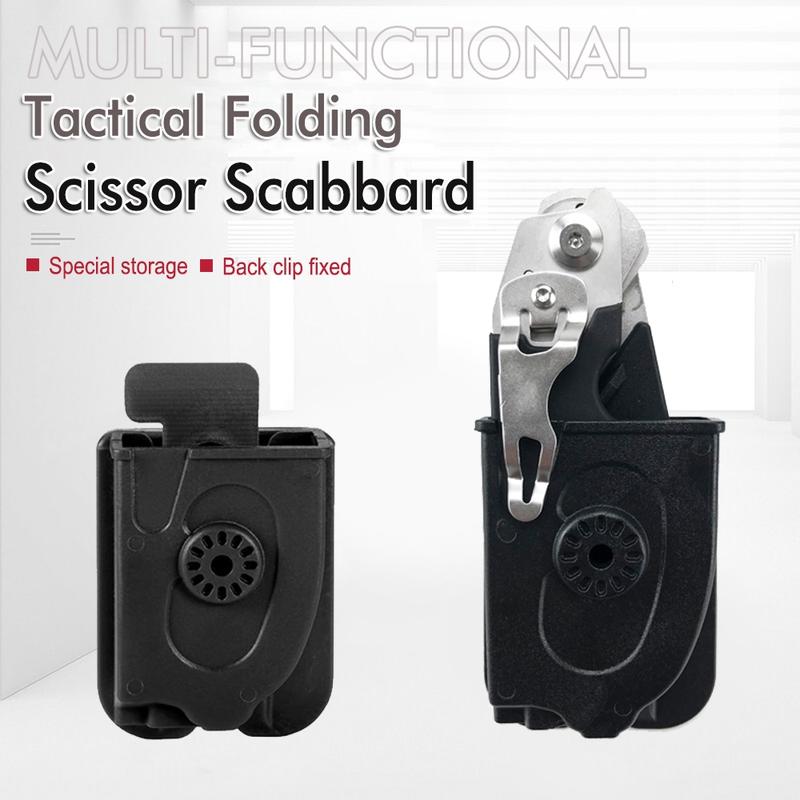 Portable Folding Scissors with Sheath (2 Counts/set), Multifunctional Stainless Steel Scissors, Outdoor Camping Tool, EDC Tool, Cutting Supplies